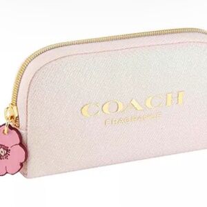 Coach mini pouch / Cosmetic Bag- in light baby pink with gold sparkle